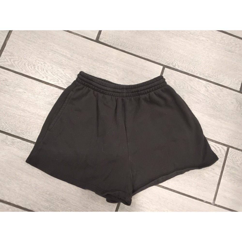 Victoria's Secret PINK Black Fleece Lounge Shorts Logo Sweat Shorts Small